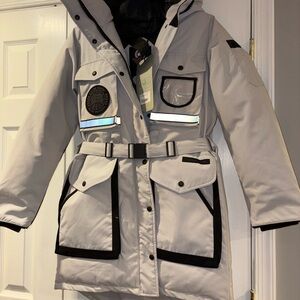 Canada Goose Light Gray Parka with Black Details
